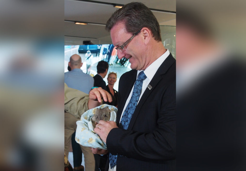 Minister Ramsay with Bettong