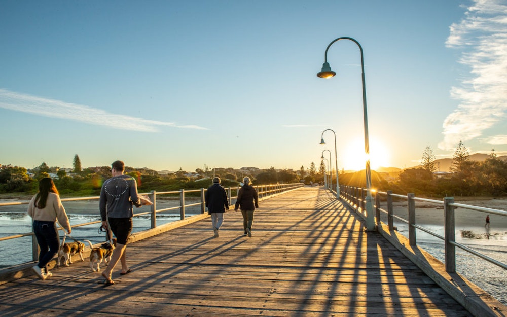 Image for People walking on pier