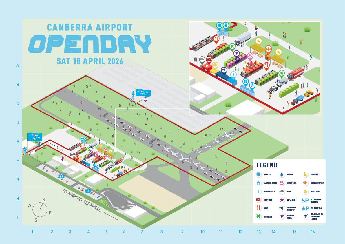 Canberra Airport Airport Open Day 2026 1776064385 Airport Open Day 2d 2026 Map W Zoom A3 13 4 
