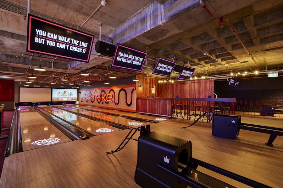 Bowling alleys at Strike bowling Fremantle