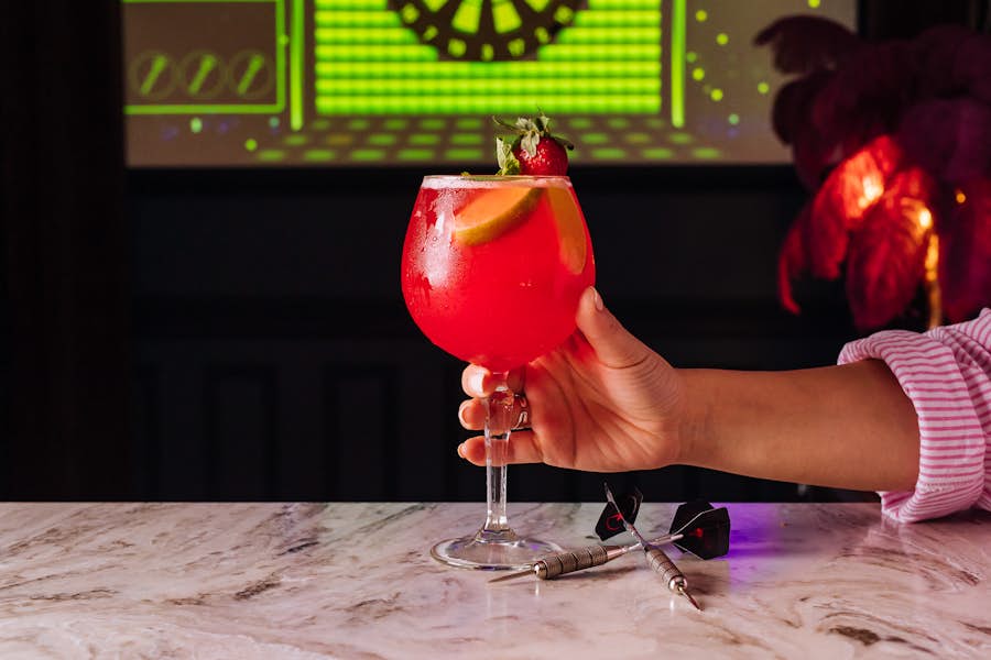 La Di Darts red cocktail