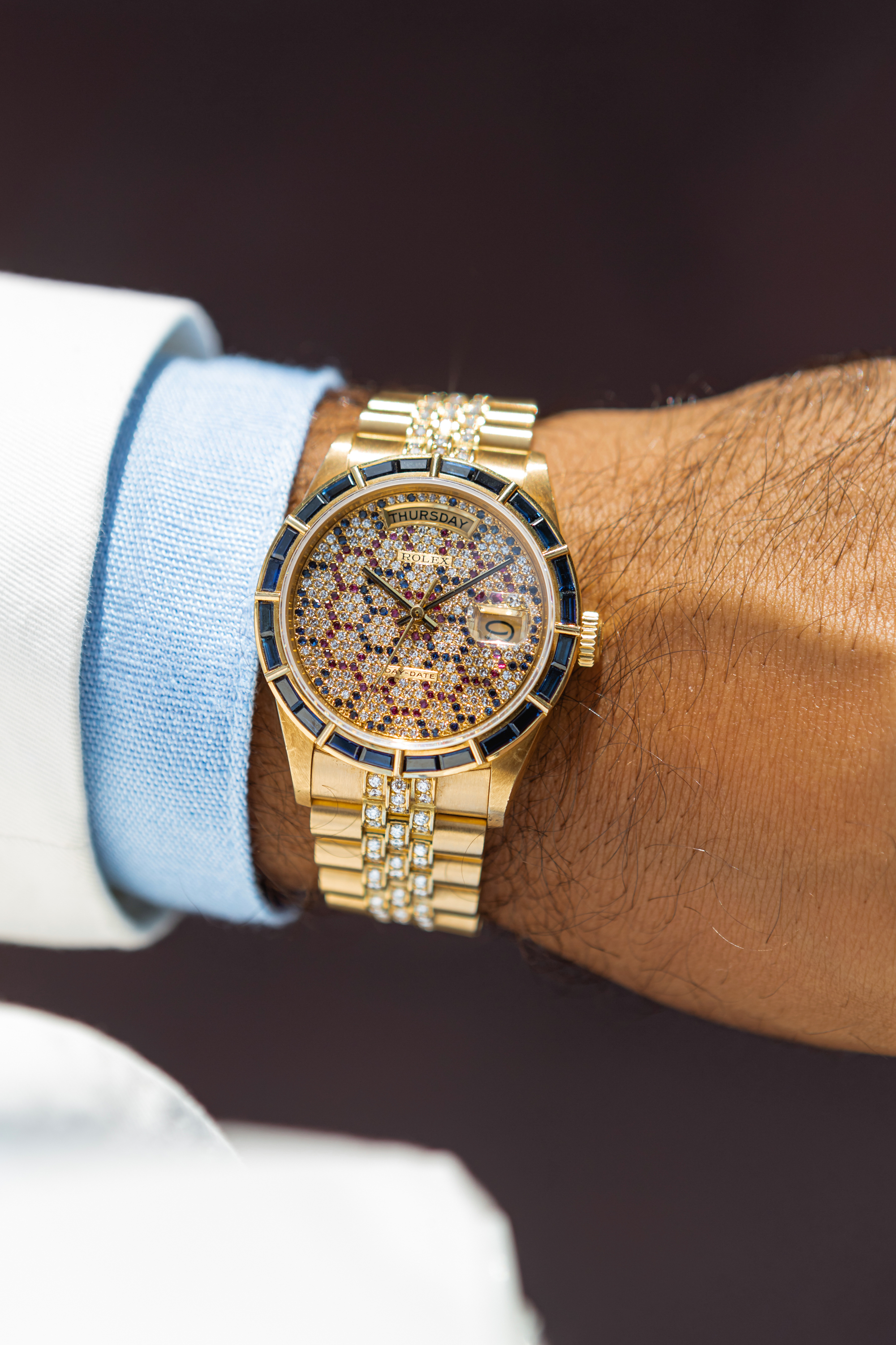 Rolex Day-Date 18168 'Honeycomb' Wrist Shot 1