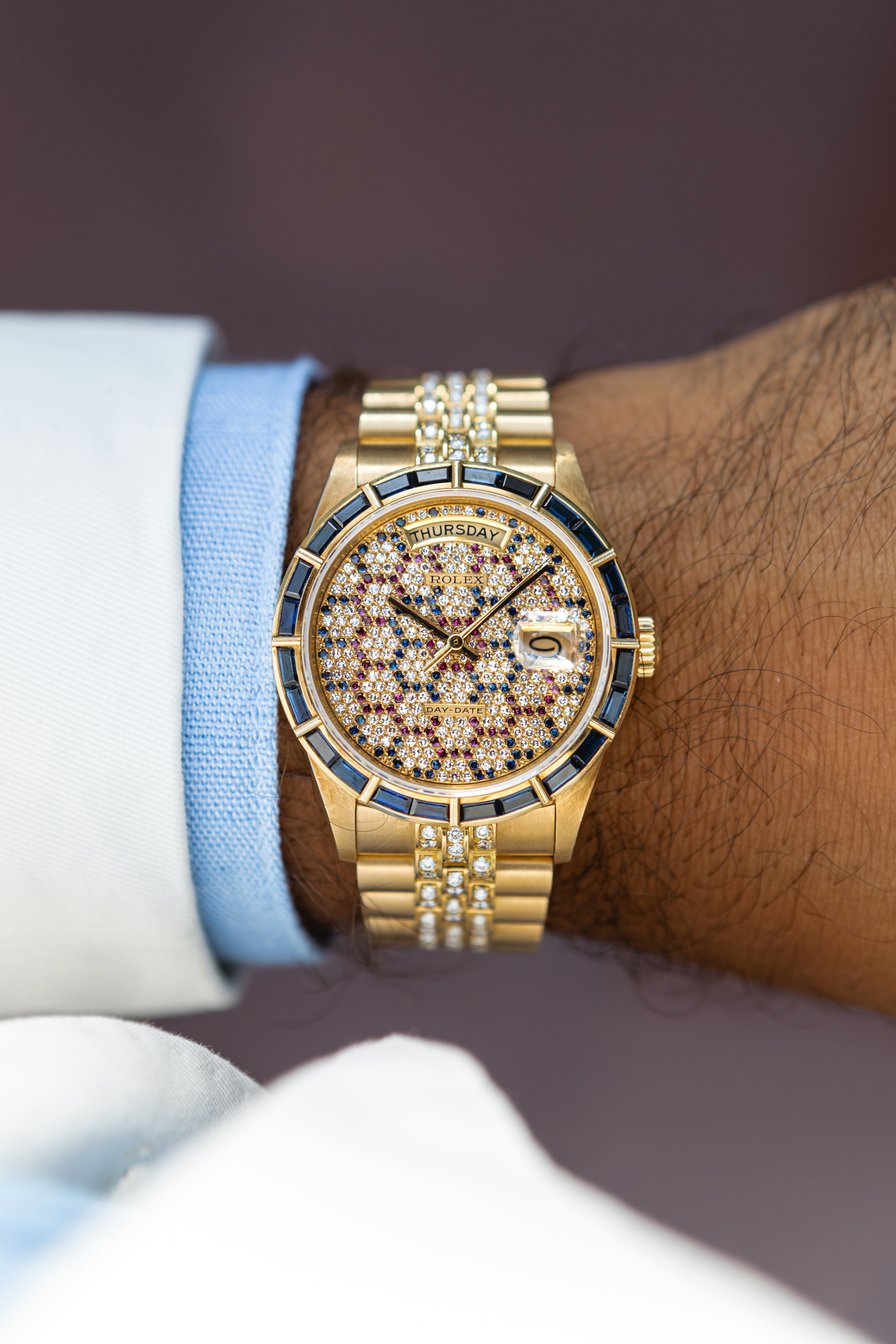 Rolex Day-Date 18168 'Honeycomb' Wrist Shot 2