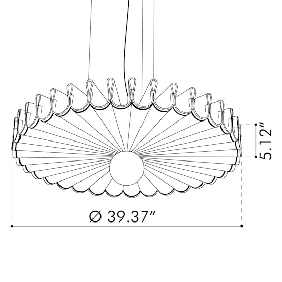 BuzziPleat-Ripple-Medium-LED-Globe-Imperial