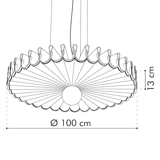 BuzziPleat-Ripple-Medium-LED-Globe-Metric