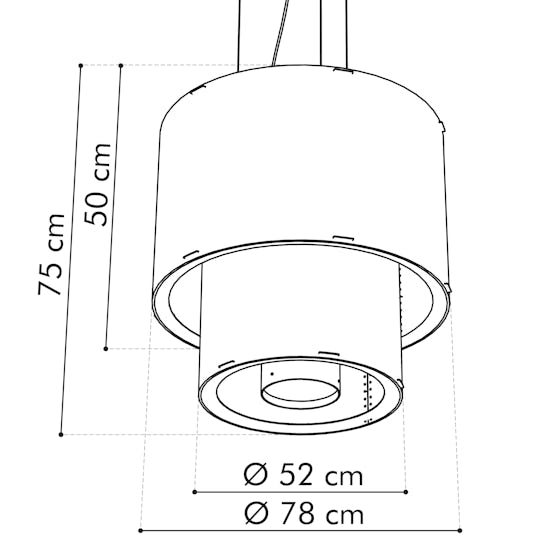 BuzziChandelier Plain BuzziFelt Carrara Metric Measurements