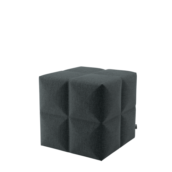 BuzziCube 3D 4SQ In BuzziFabric Midgrey 1001 acoustic pouf