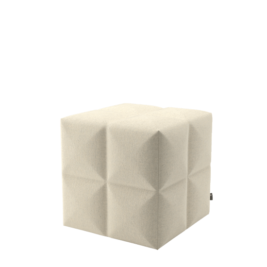 BuzziCube 3D 4SQ In BuzziFabric Natural 1 acoustic pouf