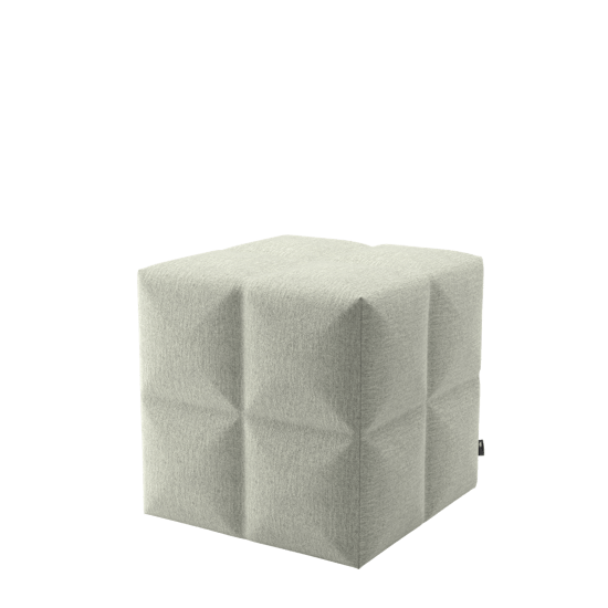 BuzziCube 3D 4SQ In BuzziFabric Silver 57 acoustic pouf