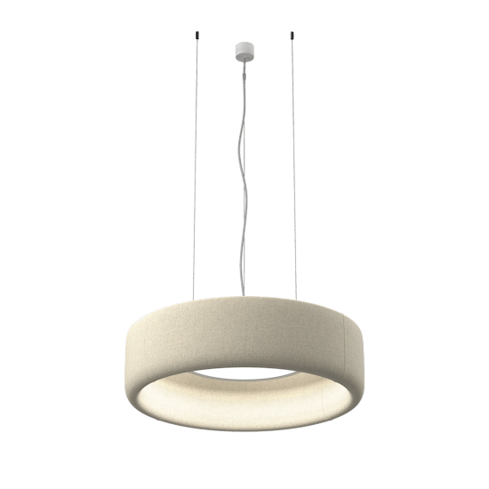 BuzziJet Small Upholstered in BuzziFabric Natural acoustic lighting