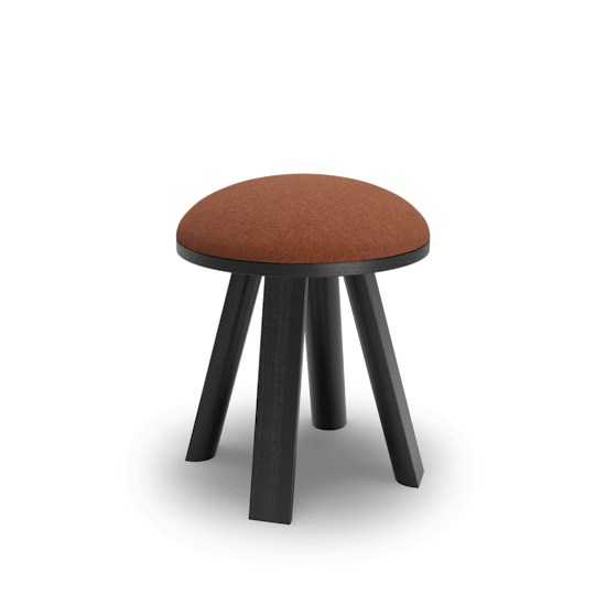 BuzziMilk Stool Frame: Ash Black Stained. Upholstered in BuzziFabric Autumn seating