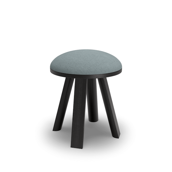 BuzziMilk Stool Frame: Ash Black Stained. Upholstered in BuzziFabric Electric seating