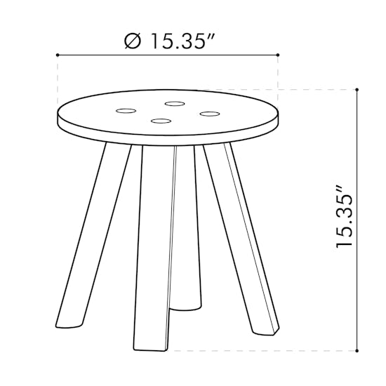 BuzziMilk Side Table Round Imperial Measurements