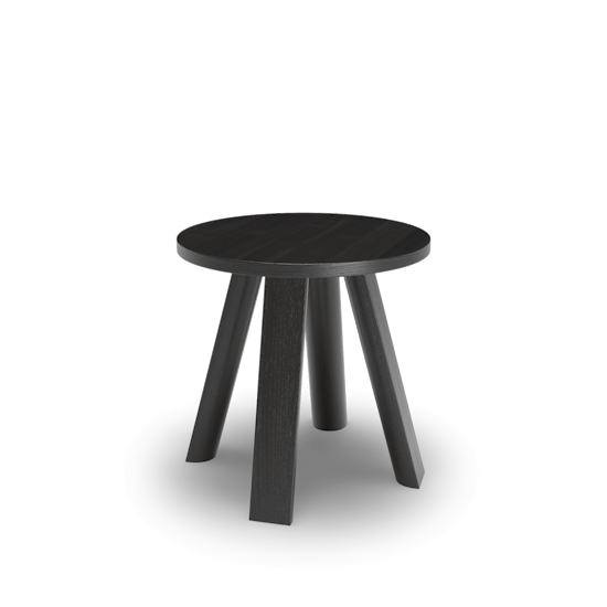 BuzziMilk Side Table Round Ash Black Stained