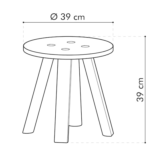 BuzziMilk Side Table Round Metric Measurements