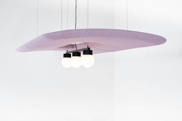 BuzziZepp LED, suspended acoustic shell with light | BuzziSpace