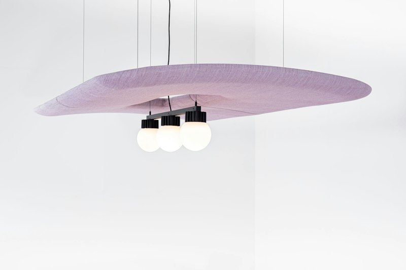 BuzziZepp LED, suspended acoustic shell with light | BuzziSpace
