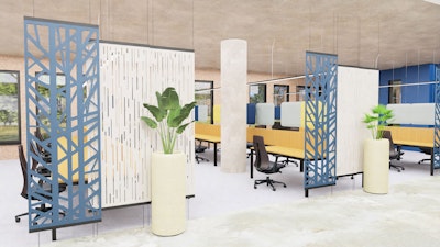 BuzziFalls, a playful hanging room divider | BuzziSpace