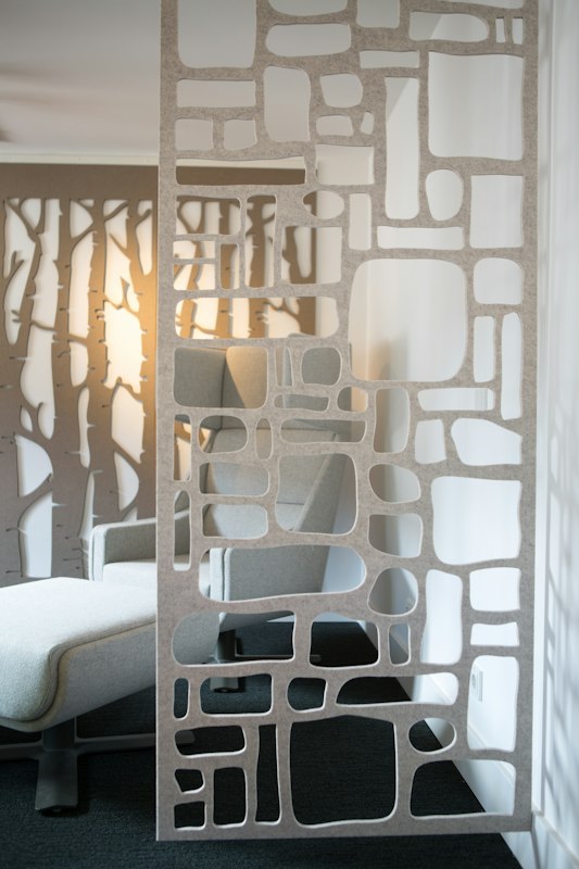 BuzziFalls, a playful hanging room divider | BuzziSpace