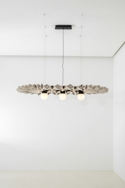 BuzziPleat Light, sculptural acoustic pendant lighting | BuzziSpace