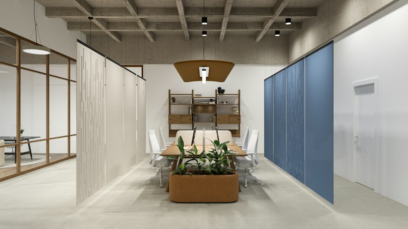 BuzziFalls, a playful hanging room divider | BuzziSpace