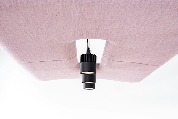 BuzziZepp LED, suspended acoustic shell with light | BuzziSpace