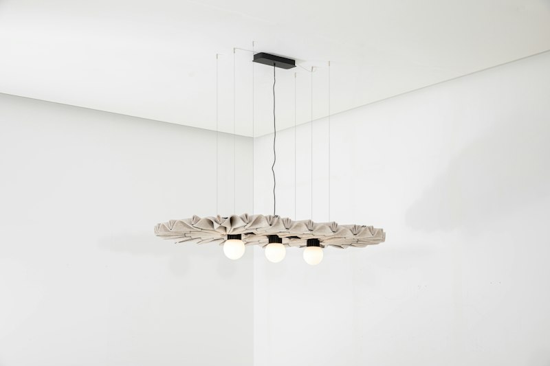 BuzziPleat Light, sculptural acoustic pendant lighting | BuzziSpace