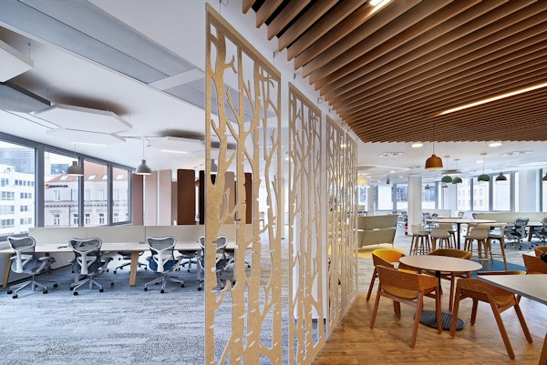 BuzziFalls, a playful hanging room divider | BuzziSpace