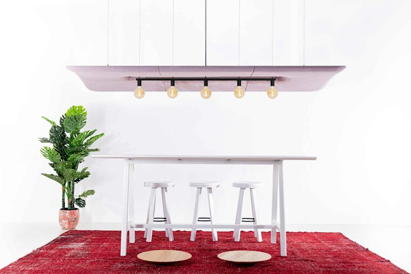 BuzziZepp LED, suspended acoustic shell with light | BuzziSpace