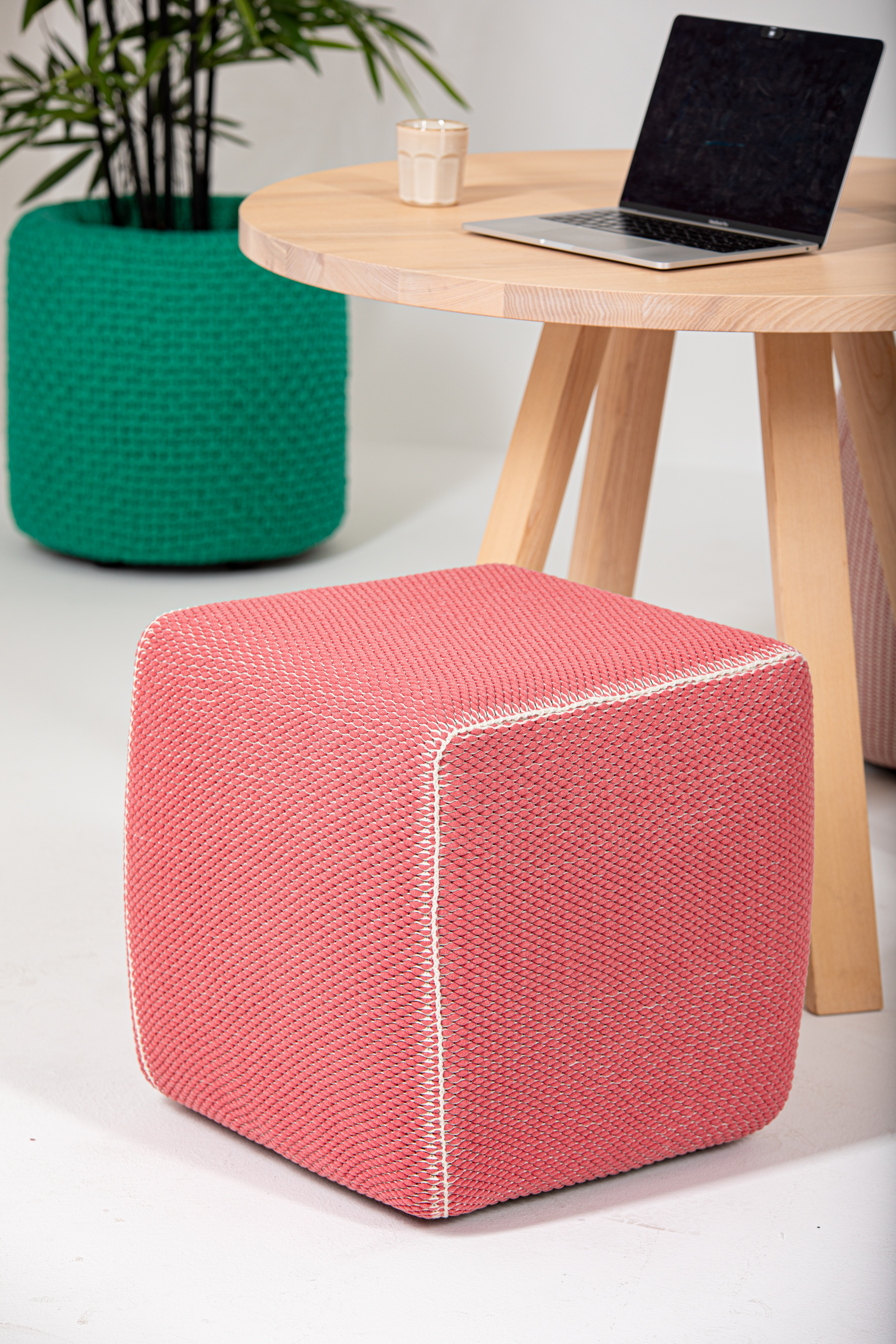 BuzziKnit Pouf Square, Fashion Meets Function | BuzziSpace