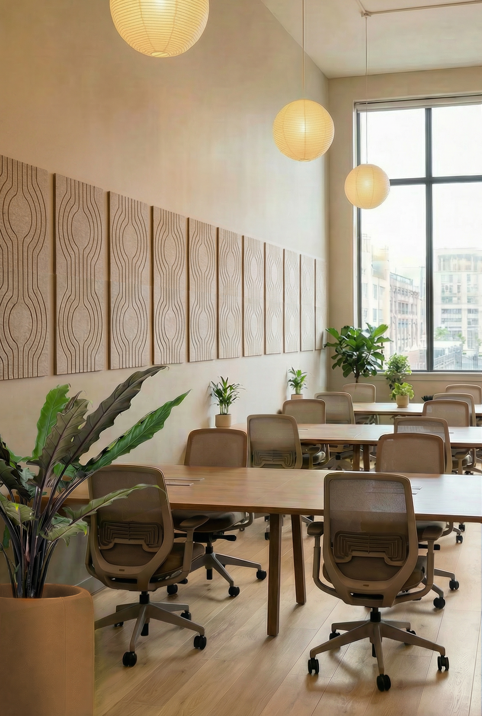 gibous パネル BuzziPixl, a modular wall panel system designed to build patterns