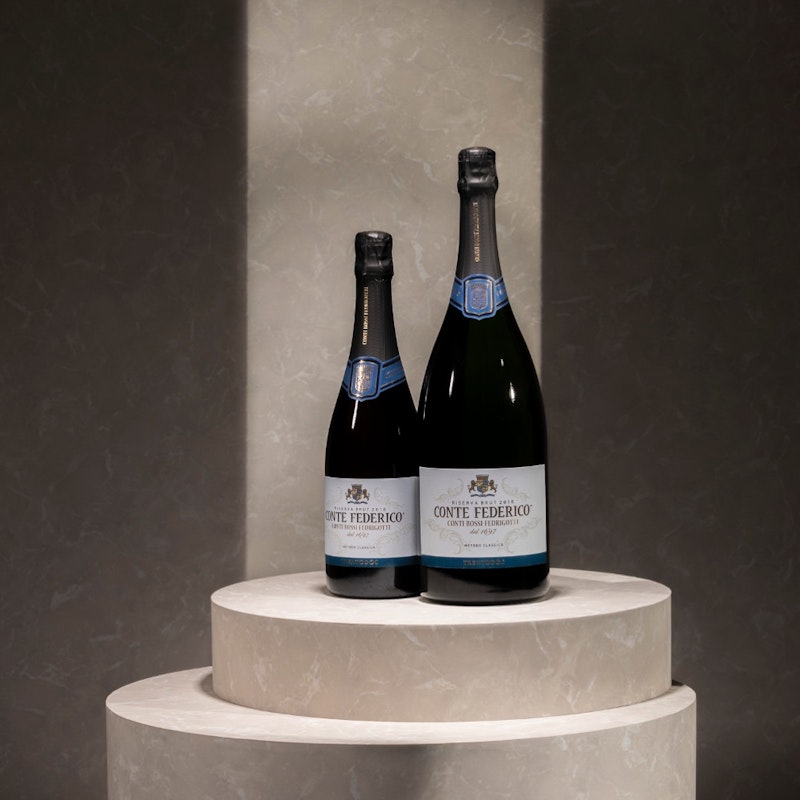 CONTE FEDERICO | TrentoDoc Riserva | MAGNUM Elegant sparkling wine with a lovely bouquet, made from Trentino grapes. This wine enriches the range of noble wines of the historic Bossi Fedrigotti family.
