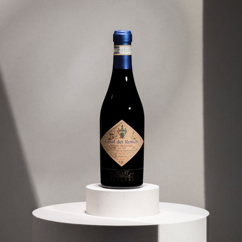  It's a noble red traditional dessert wine from Valpolicella, it is produced from grapes dried in winter on bamboo racks. Also great for conversation.