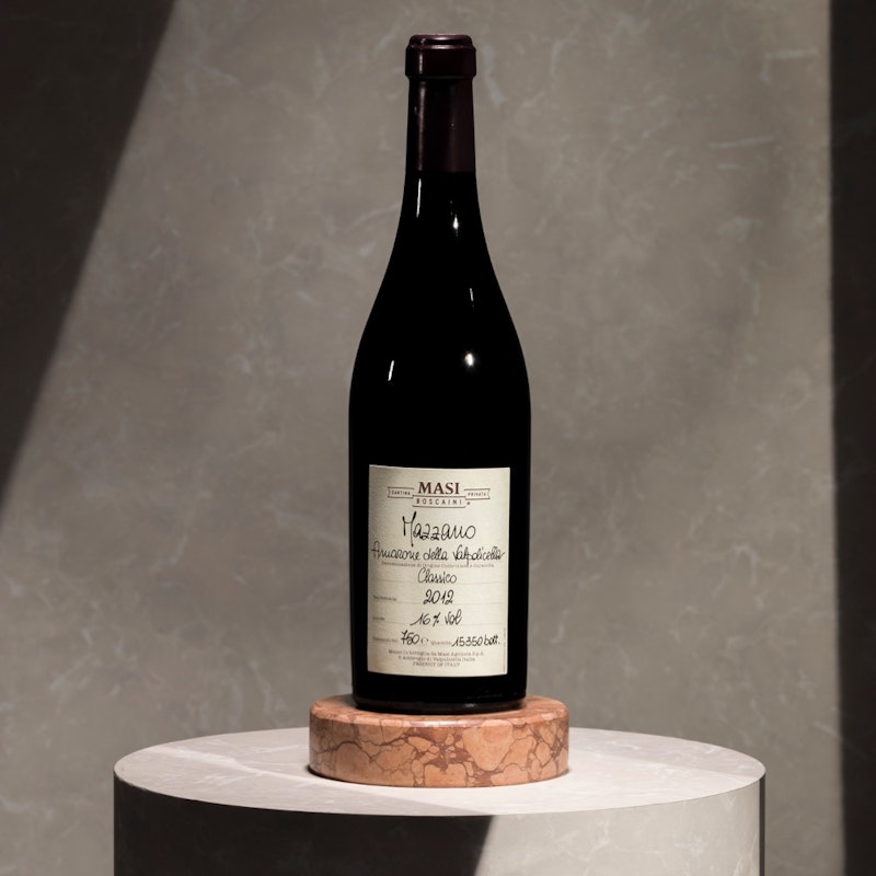 MAZZANO | Amarone Classico DOCG It' an austere and majestic wine, prototype of with hints of cherry. It is produced from grapes dried in fruit houses traditionally in the winter months.
