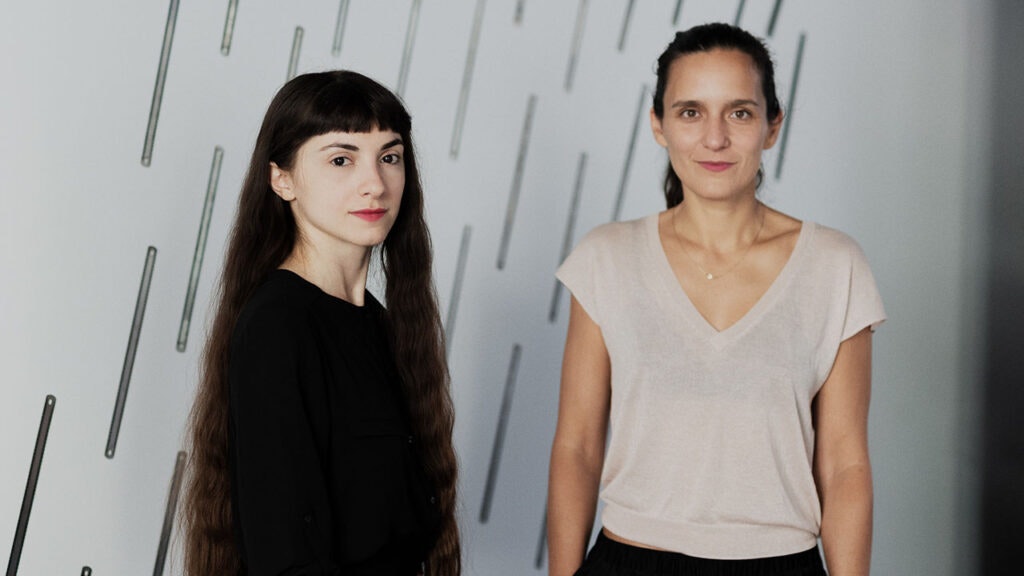 The artist Maria Nalbantova (on the left) and Viktoria Draganova, the curator.