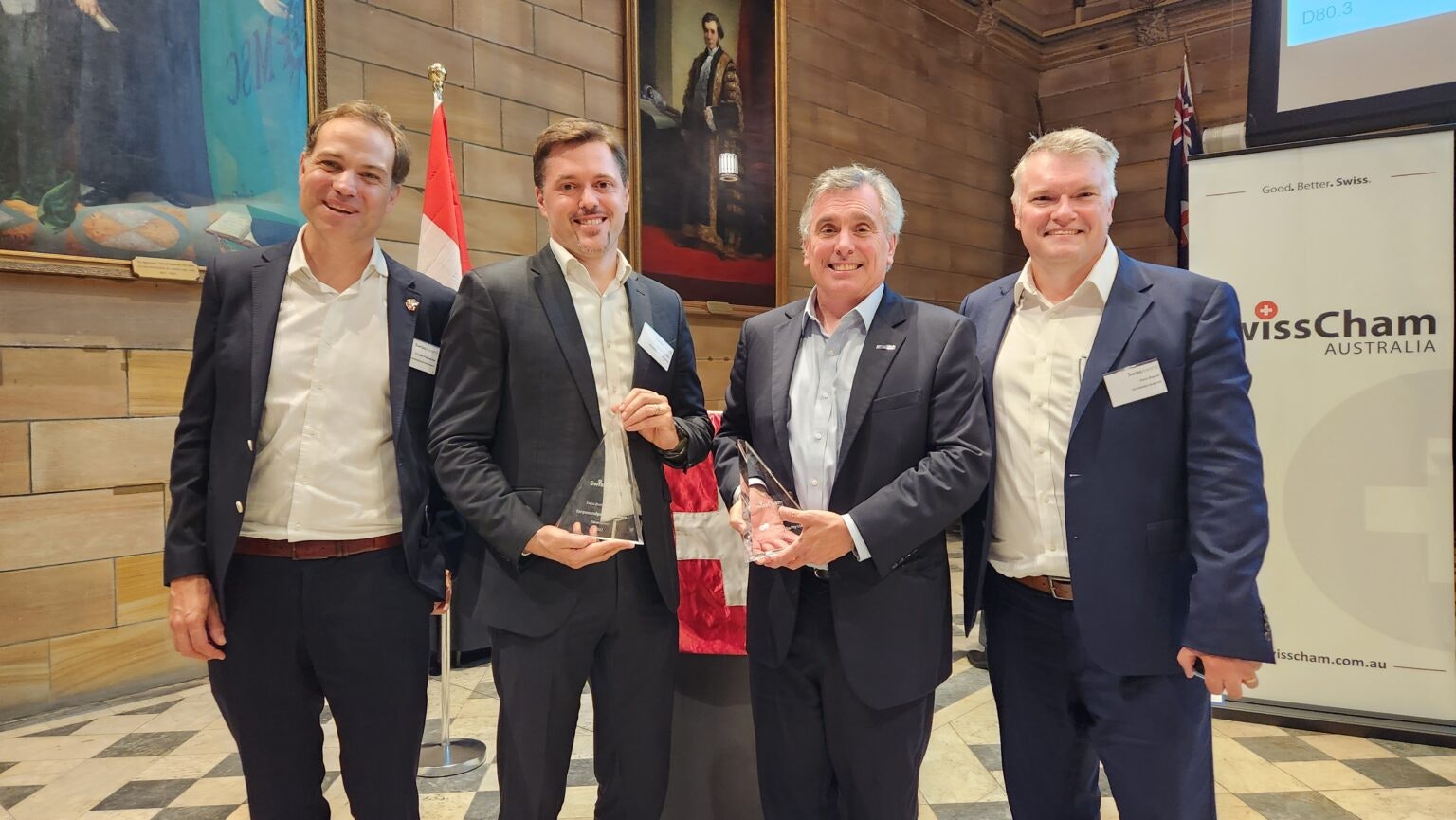 Tobias and Bernhard holding the award
