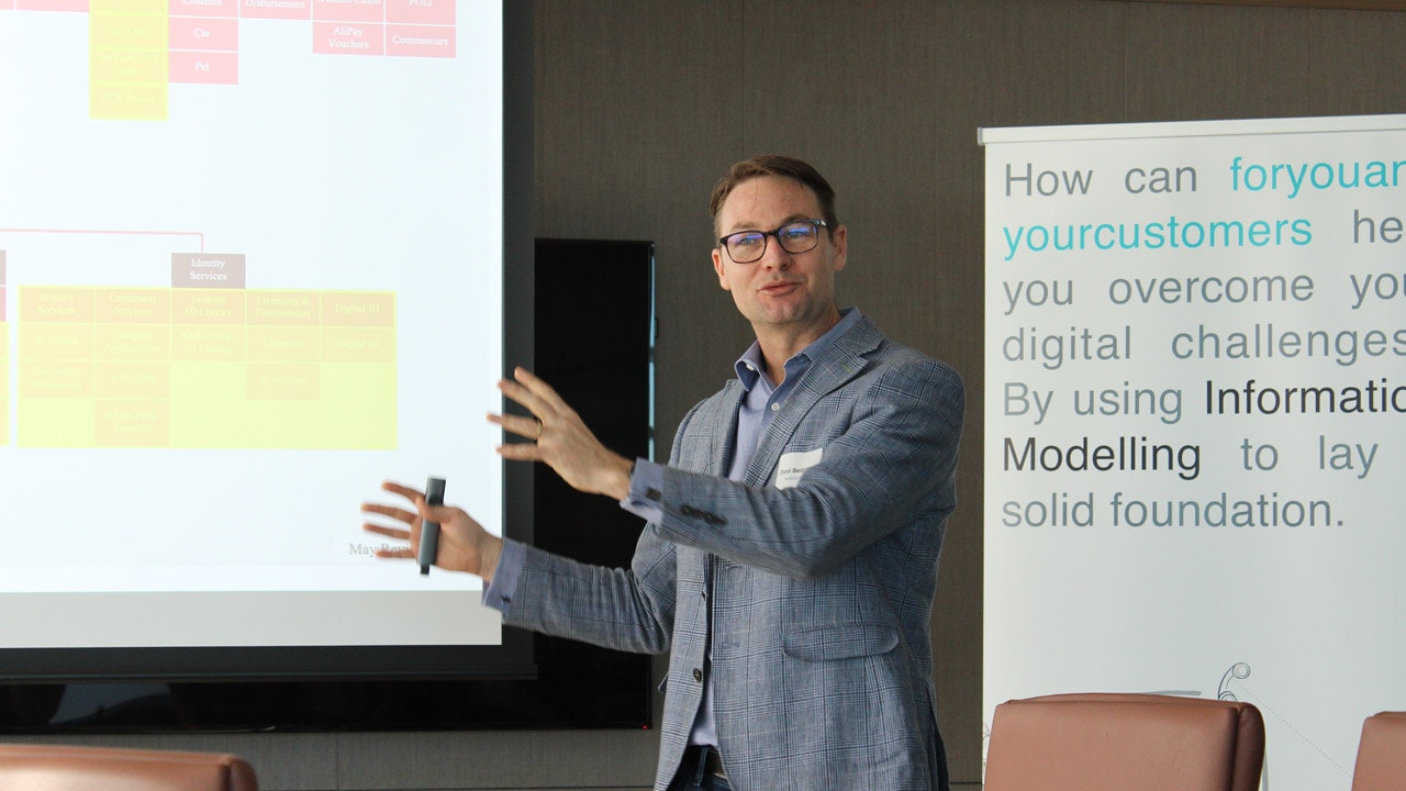 Daryl Sadgrove explaining Product Portfolio Management of Australia Post.