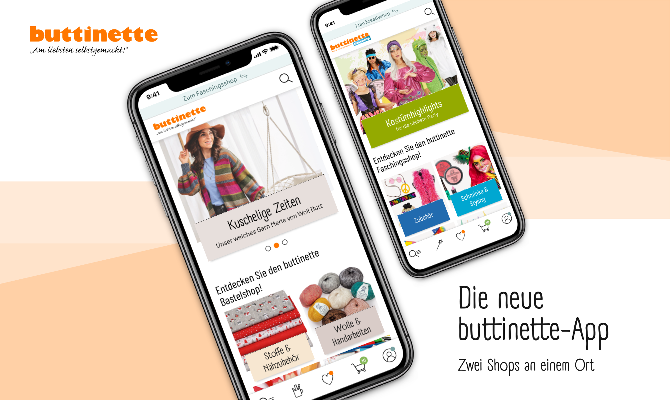 The new buttinette app in the appstore