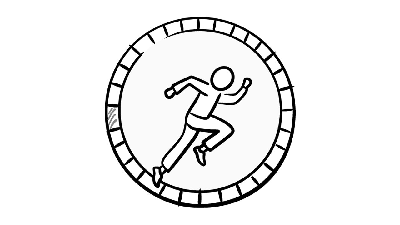 foryouandyourcustomers icon shows a person running in a loop.