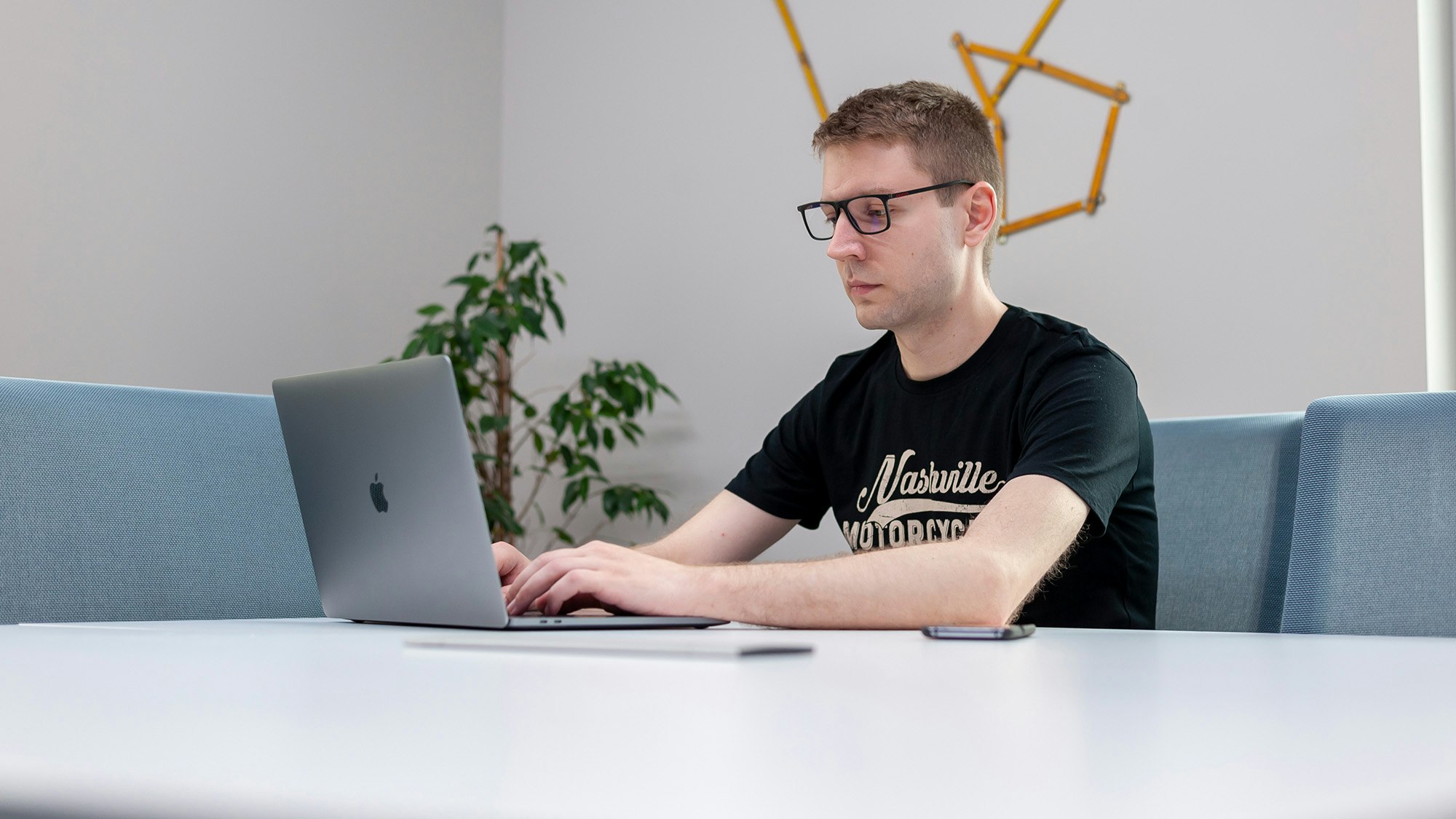 Person working on a MacBook.