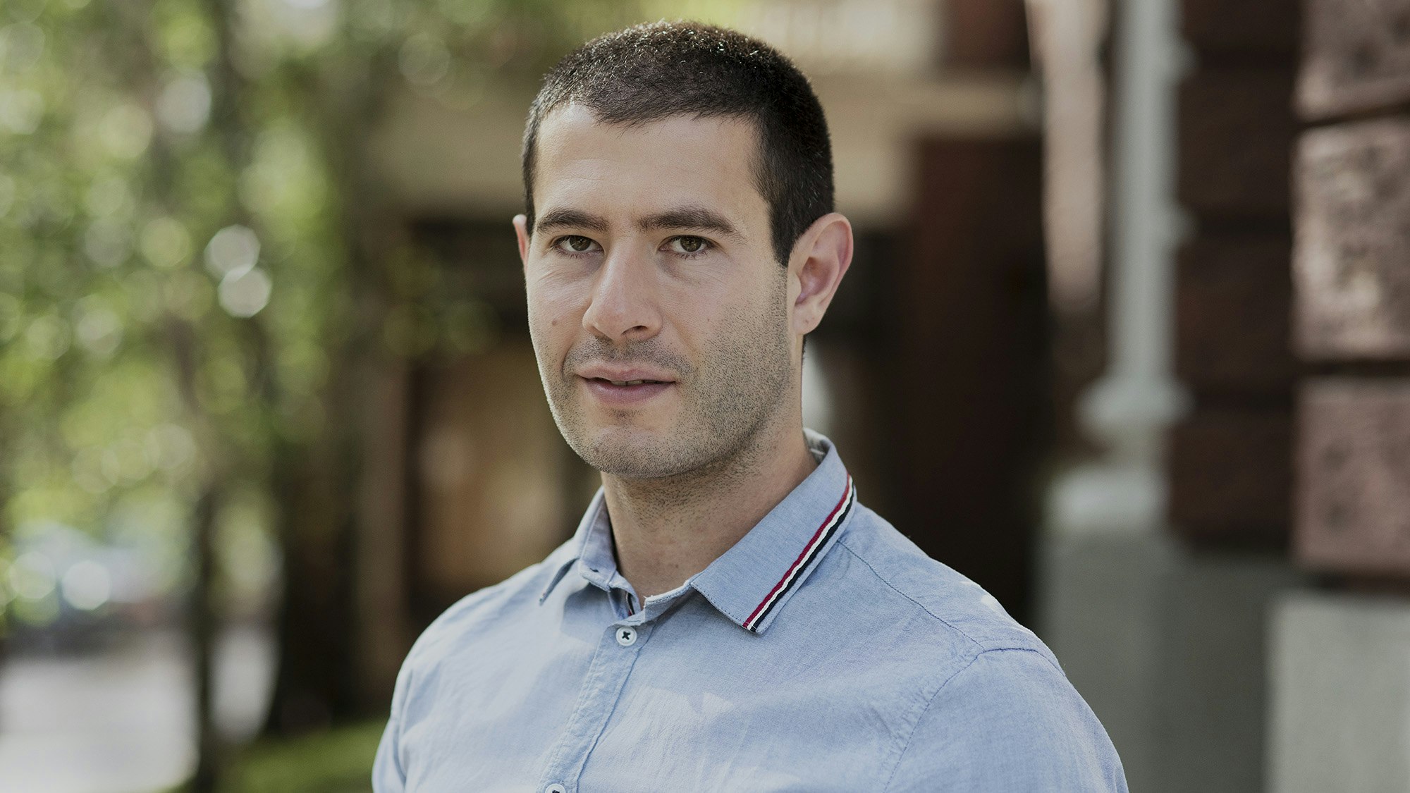 Profile of young man.