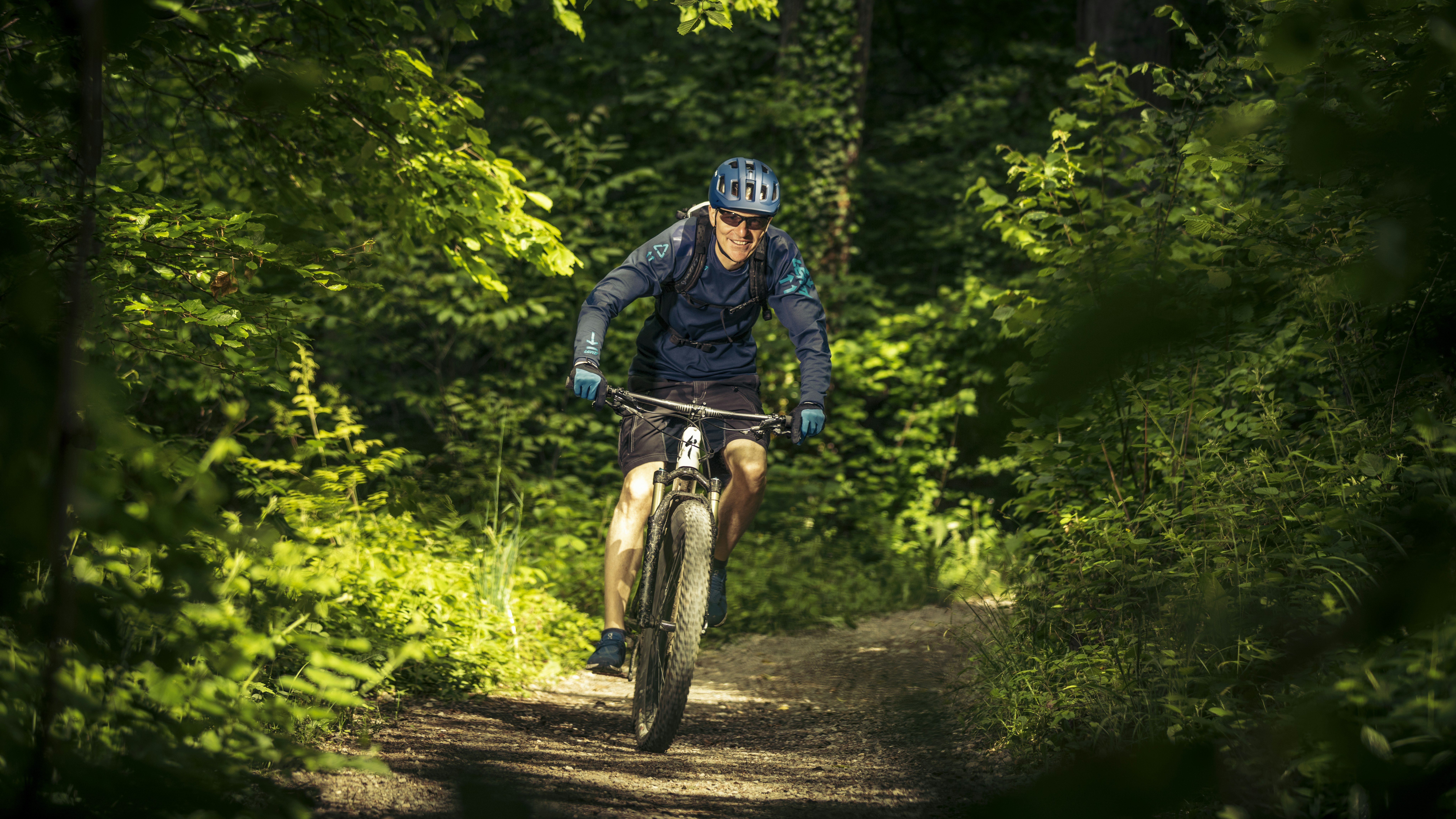 Man on a bike in nature