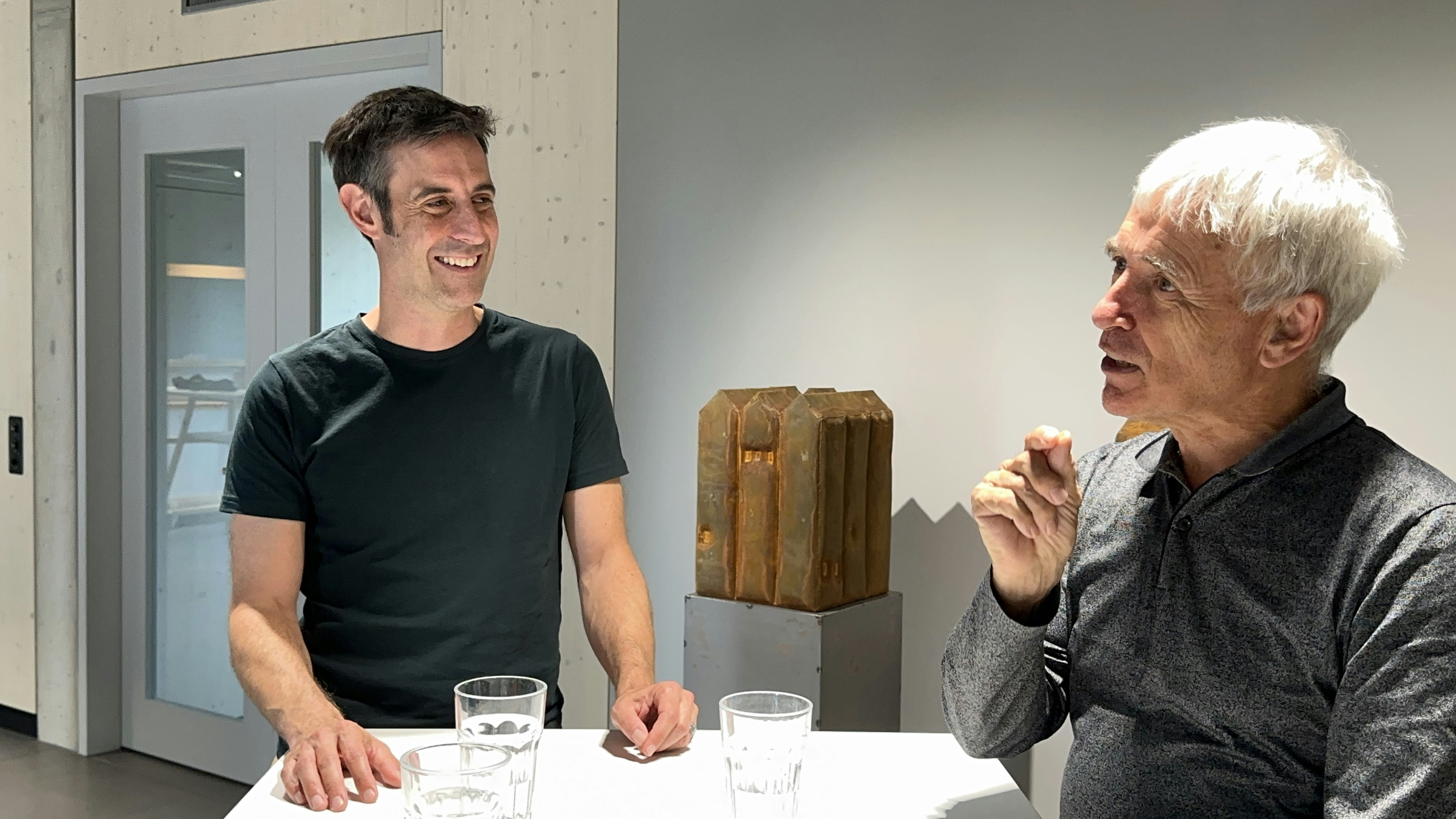 Christian Bühlmann and Stefan Berner being interviewed