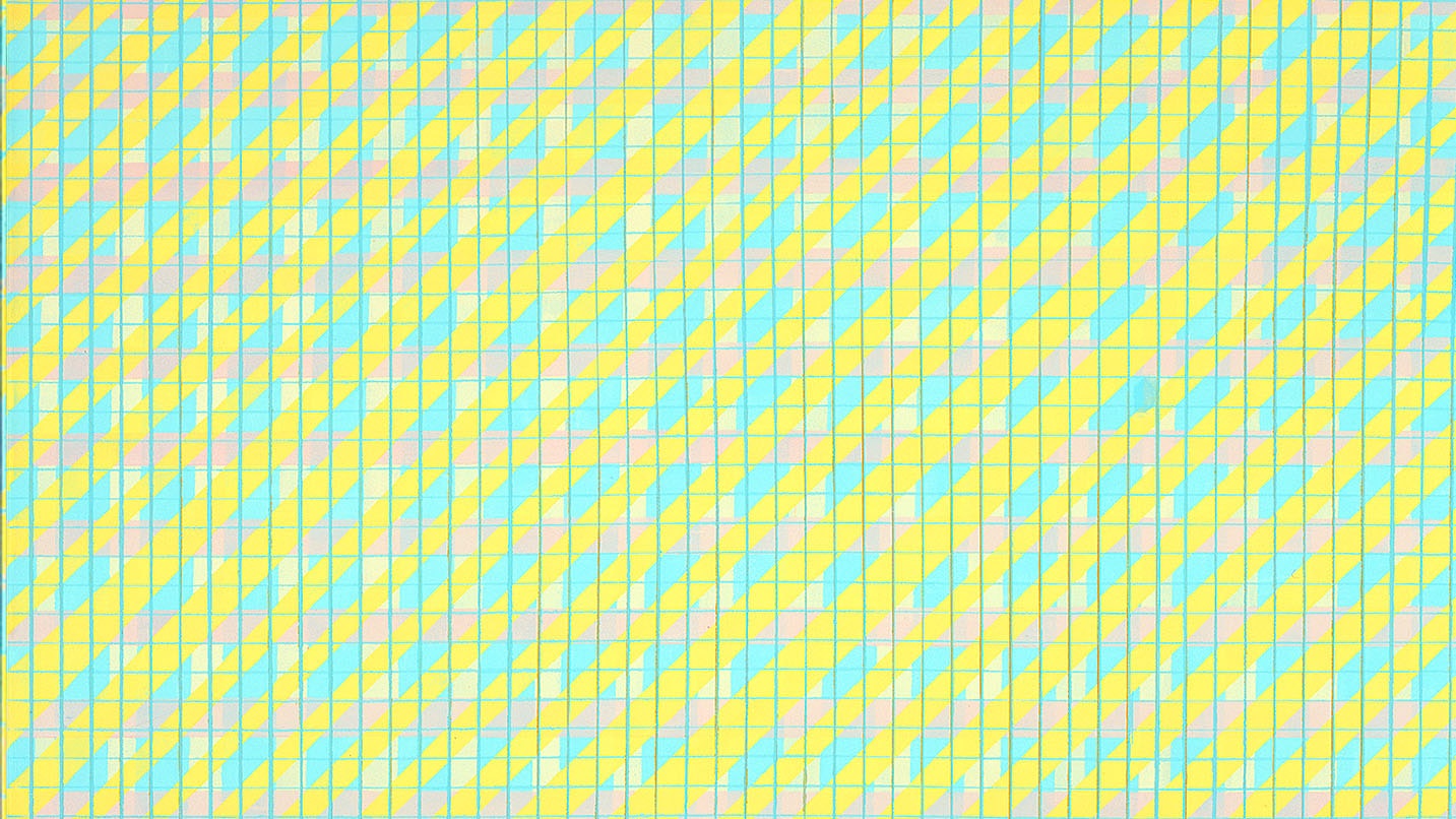 vividly coloured artwork depicting geometrical shapes