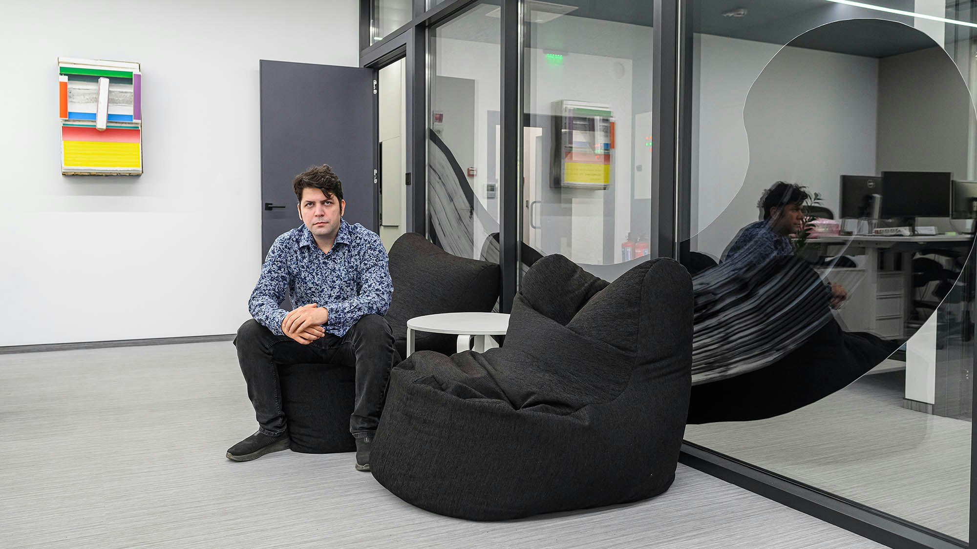 Man siting in an office