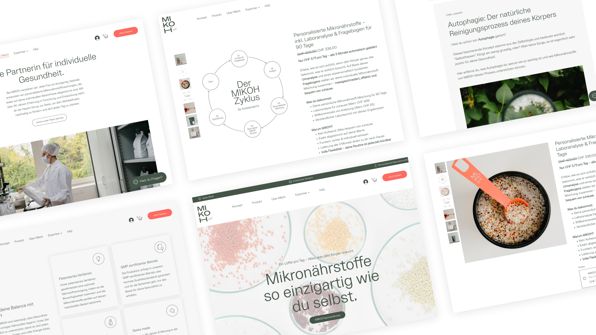 Websiteausschnitte von MIKOH