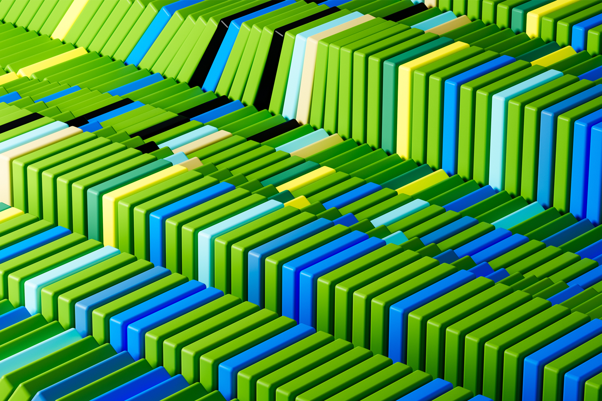 Dominos in green and blue