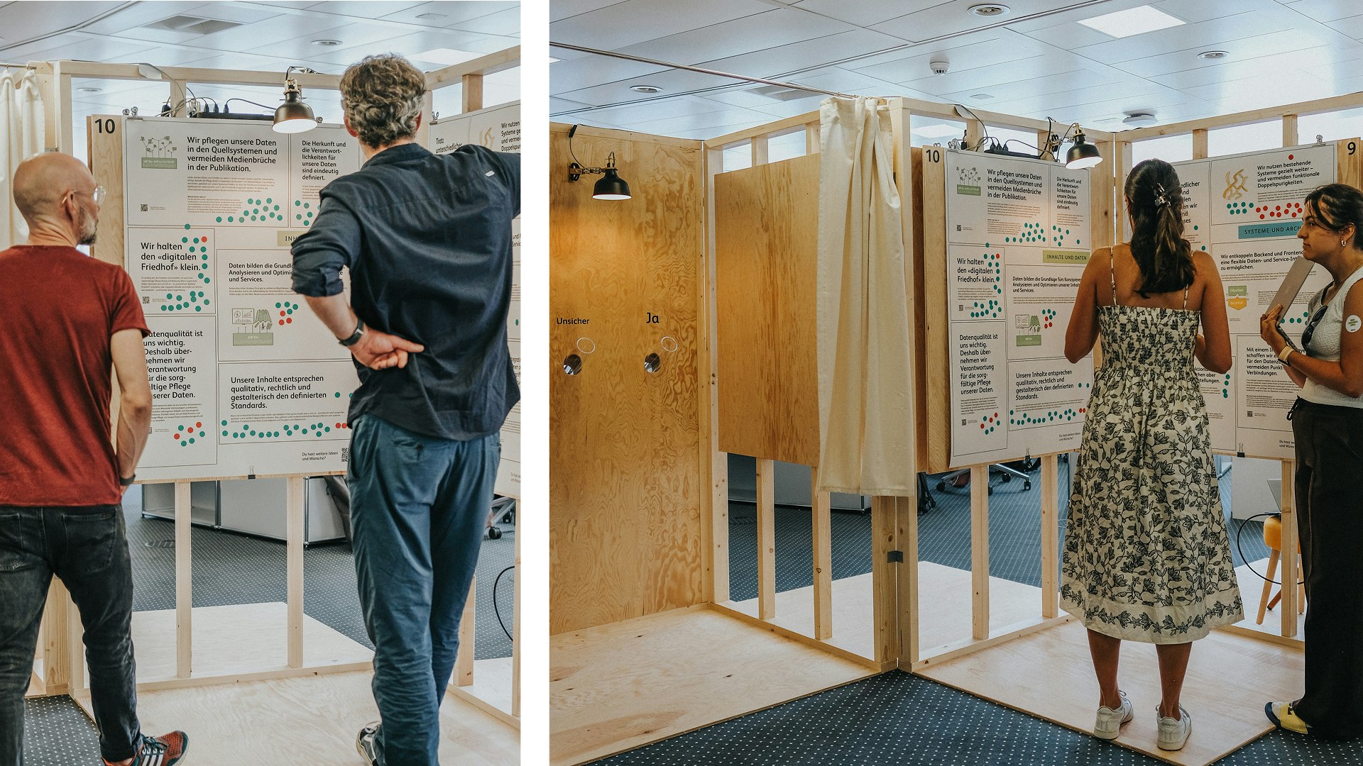 Besuchende an der Ausstellung.