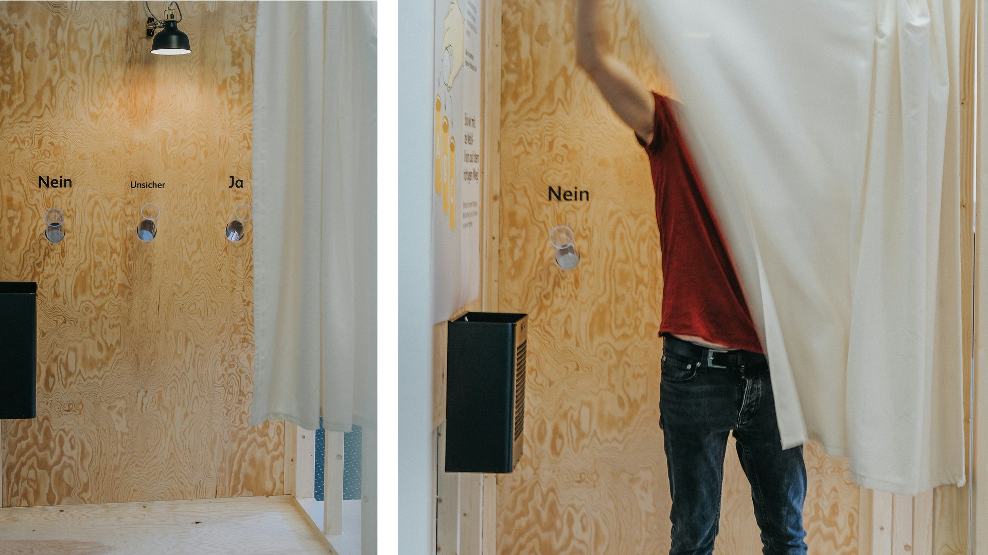 Abgestimmt wird in der Abbstimmungskabine.