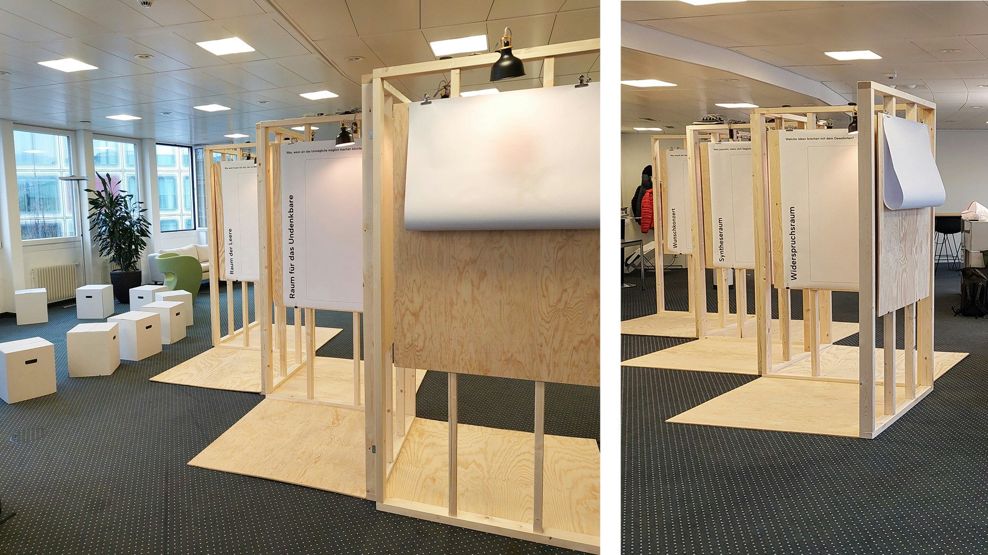 Gebauter Projektraum.